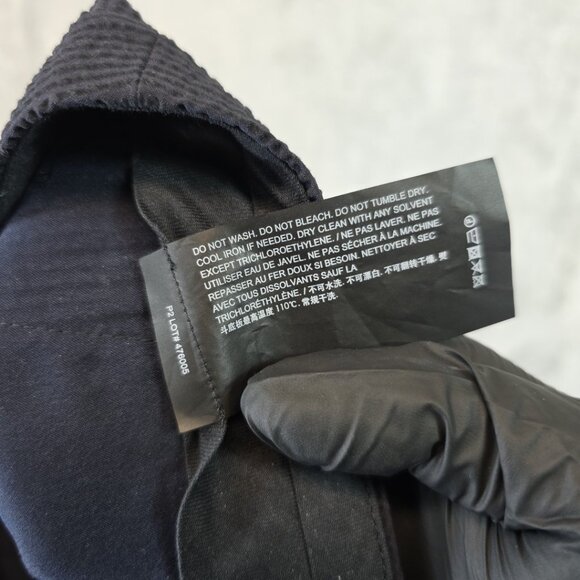 Theory Suit Pants Women's Size 10 Navy Seersucker High Waist Slim Crop Stretch - Picture 15 of 16